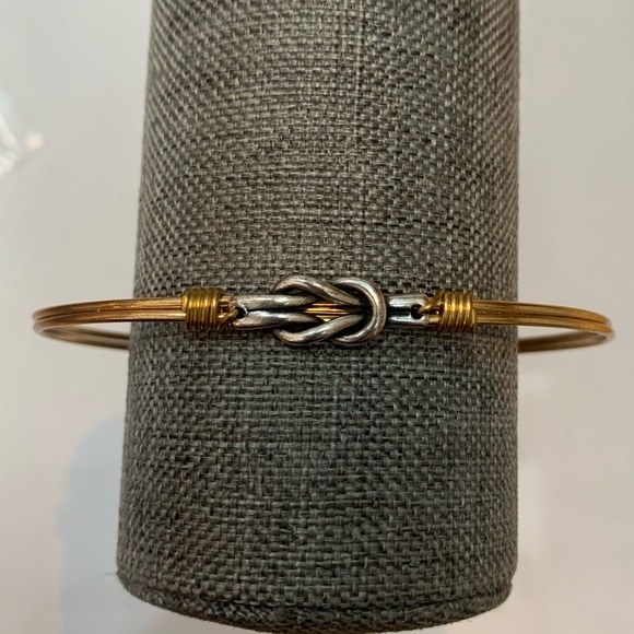 Luca + Danni Love Knot Bangle Bracelet Mixed Metal Silver and Brass - Picture 12 of 12